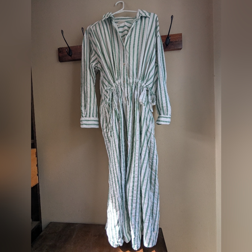 Universal Thread Green and White Striped Dress